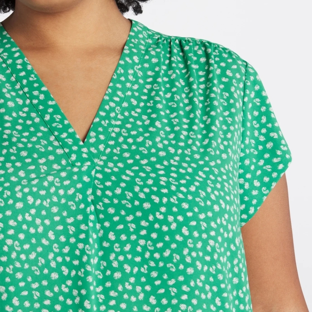 Green Patterned Women's Top